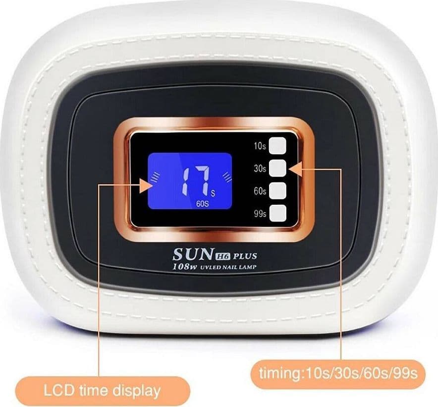 LAMPADA UNGHIE UV LED FORNETTO UNGHIE NAIL ART NAIL LAMP 108W 42 LED SUN H6 PLUS - 3