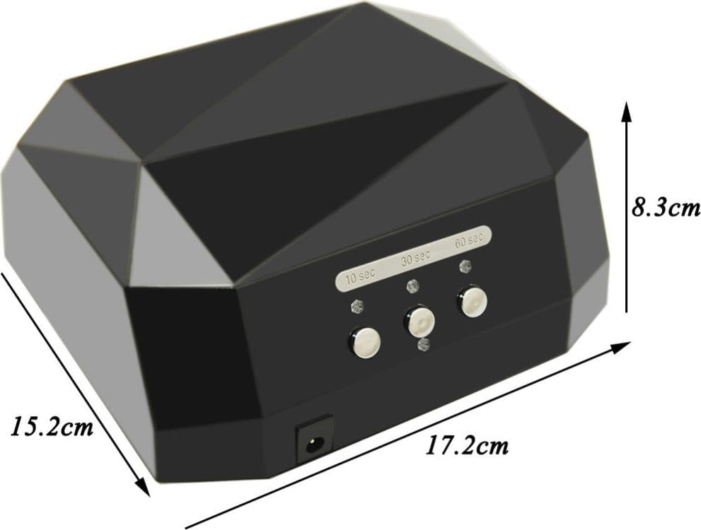 LAMPADA UV LED RICOSTRUZIONE UNGHIE NAIL ART TIMER 36W DIAMANTE TECNOLOGIA CCFL - 7