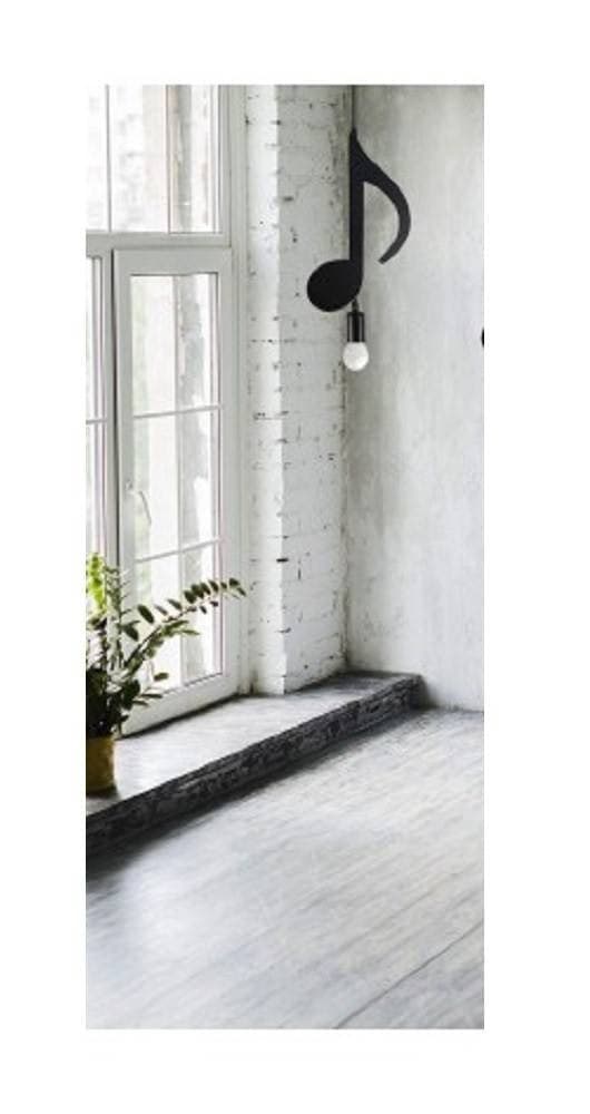 LAMPADARIO PENDENTE A SOSPENSIONE NOTA MUSICALE NOTA CROMA NERO E27 B01-N03 - 4