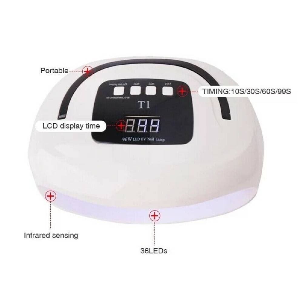 LAMPADA UV A LED FORNETTO PER UNGHIE PROFESSIONALE SMALTO GEL SEMIPERMANENTE 96W - 4