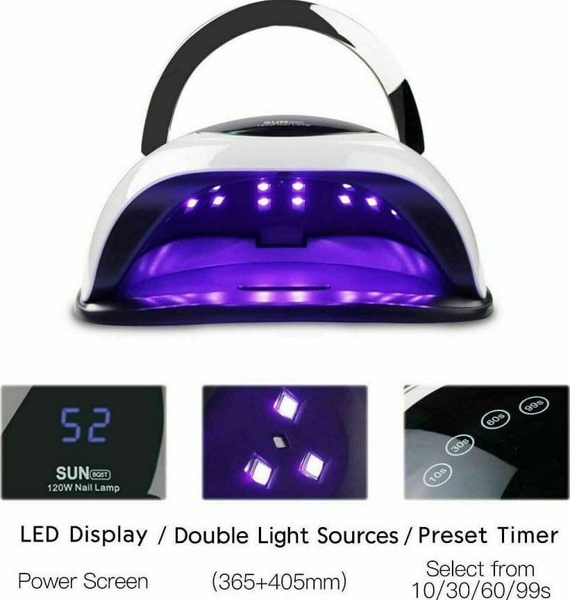 LAMPADA UV LED GEL UNGHIE PROFESSIONALE 120W FORNETTO NAIL ART COLATA SUN BQ5T - 4