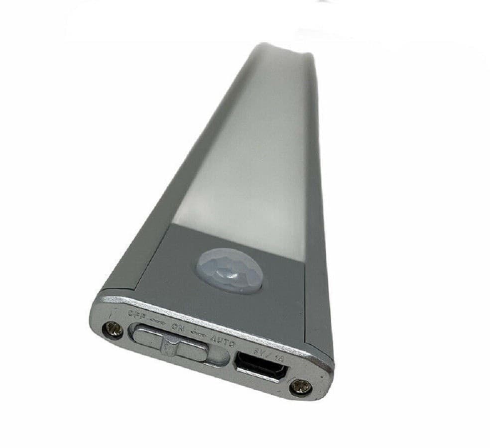 LAMPADA LED RICARICABILE ARMADIO 3W USB SENSORE MOVIMENTO CREPUSCOLARE - 6