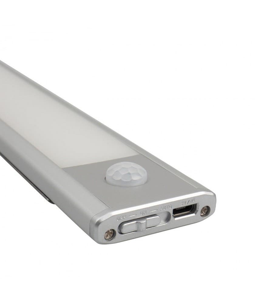 LAMPADA LED RICARICABILE ARMADIO 3W USB SENSORE MOVIMENTO CREPUSCOLARE - 9