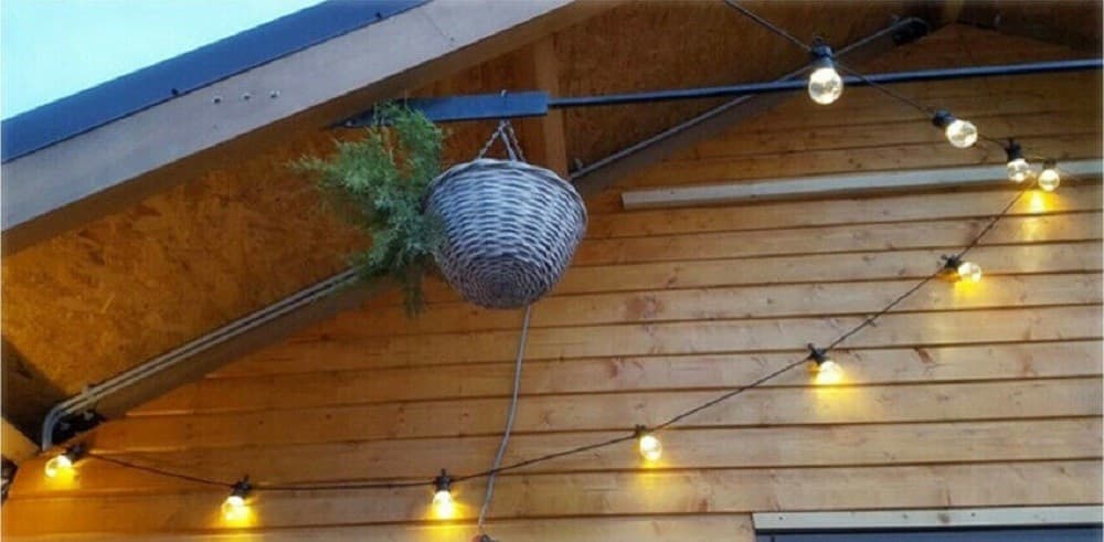 CATENA LUMINOSA ESTERNO INTERNO LED 5 METRI 10 LAMPADINE BULBO LUCE CALDA G50 - 5