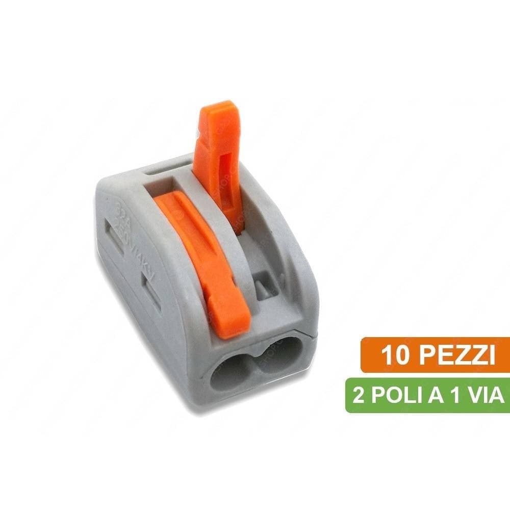 CONNETTORI MORSETTI CONFEZIONE CON 10 CONNETTORI UNIVERSALI 2 POLI A 1 VIA - 2
