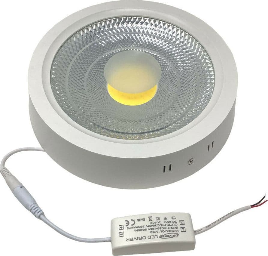 PLAFONIERA LED COB 25 WATT MONTAGGIO A SOFFITTO LUCE CALDA FREDDA NATURALE - 3