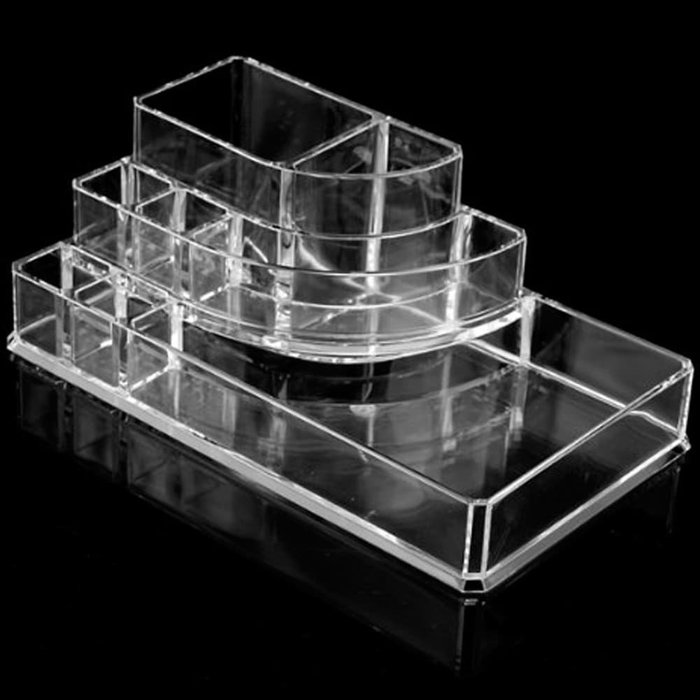 ORGANIZER COSMETICI MAKE UP ACCESSORI ESPOSITORE 8 SCOMPARTI 17X9CM ACRILICO - 3