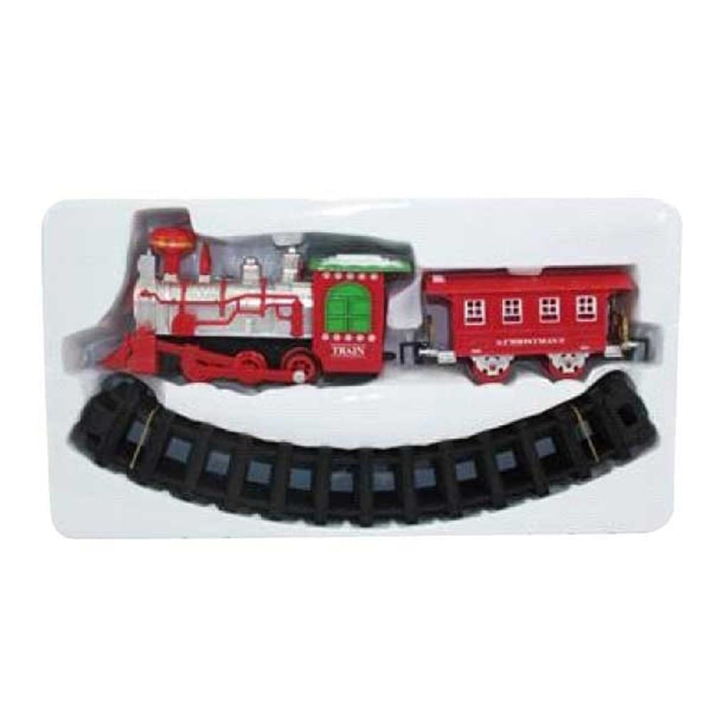 TRENINO NATALIZIO SOTTO ALBERO TRENO ELETTRICO CON LUCI VAGONE ROSSO E BIANCO - 2