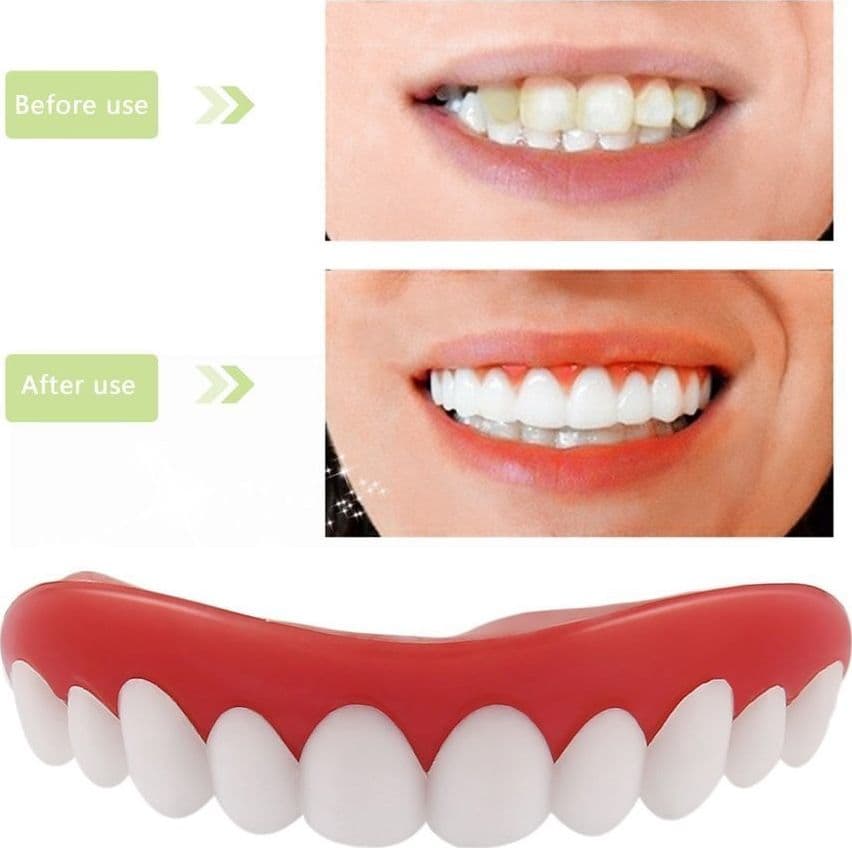 DENTIERA PROTESI DENTALE DENTI FINTI PERFETTI RIUTILIZZABILE SMONTABILE SORRISO - 3