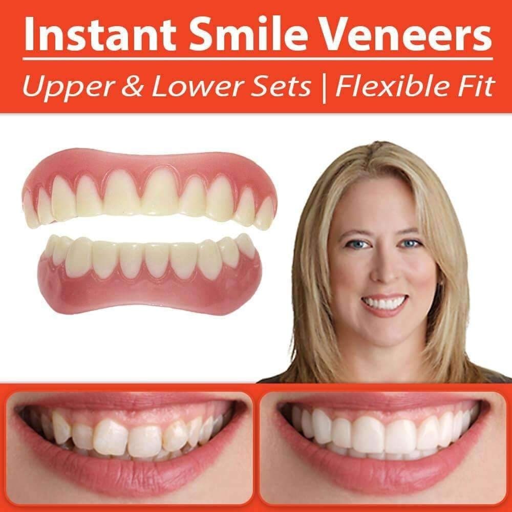 DENTIERA PROTESI DENTALE DENTI FINTI PERFETTI RIUTILIZZABILE SMONTABILE SORRISO - 4
