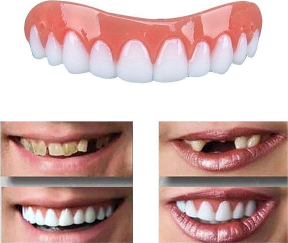 DENTIERA PROTESI DENTALE DENTI FINTI PERFETTI RIUTILIZZABILE SMONTABILE SORRISO - 7