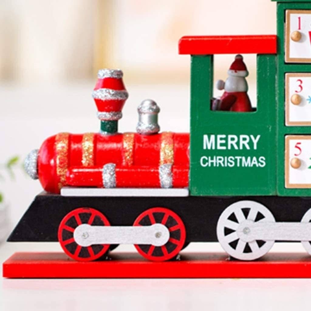 CALENDARIO AVVENTO TRENINO DI NATALE IN LEGNO 24 CASSETTI DECORAZIONI NATALIZIE - 3