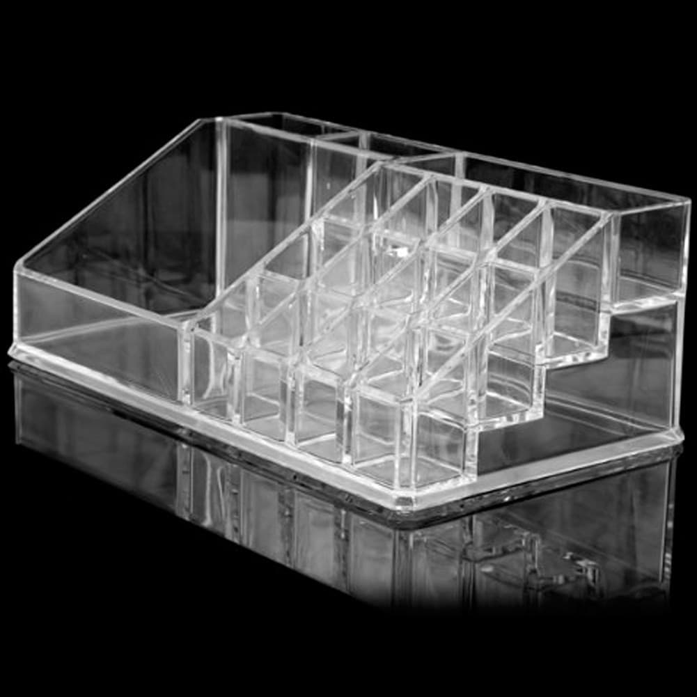 Organizer Cosmetici Make Up Accessori Espositore 16 Scomparti 17 x 9cm Acrilico - 2