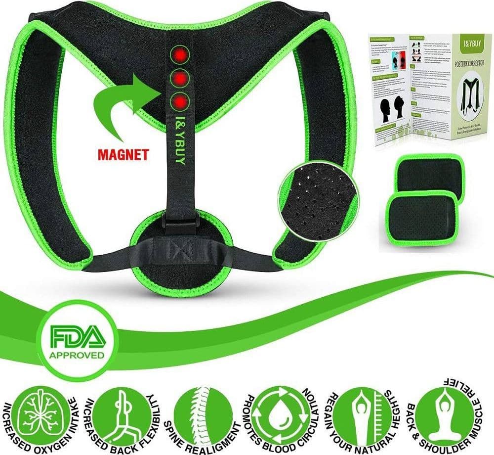 FASCIA POSTURALE SPALLE SCHIENA 3 MAGNETI SUPPORTO REGOLABILE UNISEX RELAX S-L - 2