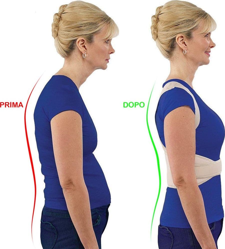 FASCIA POSTURALE TUTORE CORRETTORE POSTURA SCHIENA RADDRIZZA SPINA DORSALE - 3