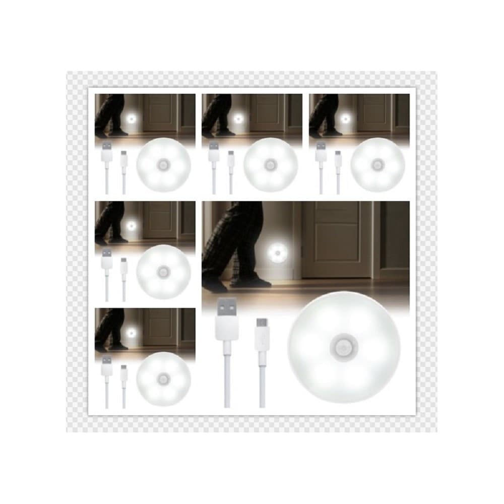 LAMPADA 6 LED 6 W SENSORE CREPUSCOLARE LUCE RICARICABILE USB LUCE 6500K 4000K - 4