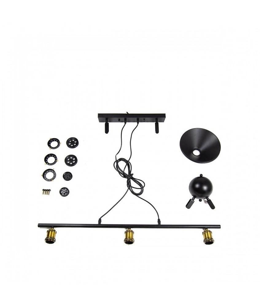 LAMPADARIO A SOSPENSIONE VINTAGE 3 PUNTI LUCE ATTACCO E27 STILE INDUSTRIALE A02 - 4
