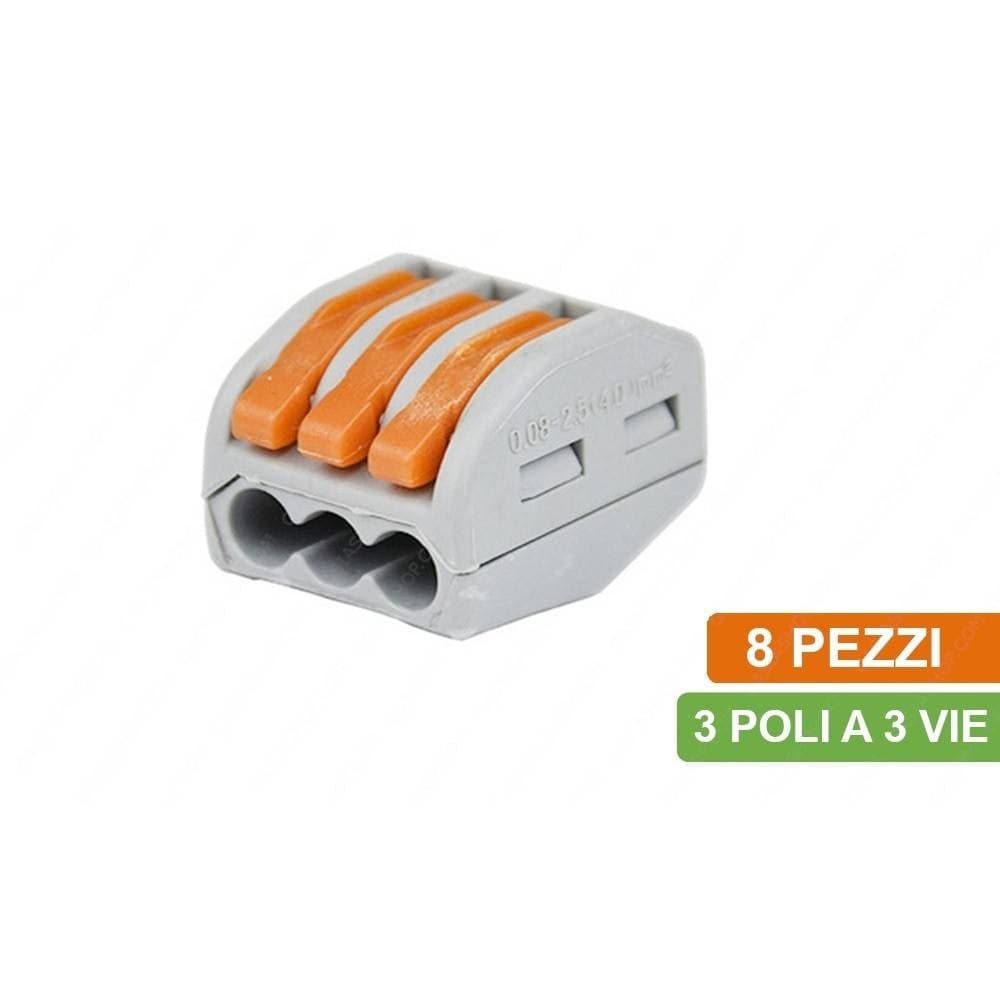 CONNETTORI MORSETTI MULTIPLI CON 8 CONNETTORI UNIVERSALI 3 POLI A 1 VIA - 2