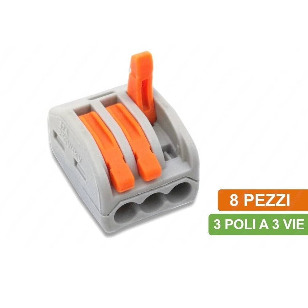 CONNETTORI MORSETTI MULTIPLI CON 8 CONNETTORI UNIVERSALI 3 POLI A 1 VIA - 3
