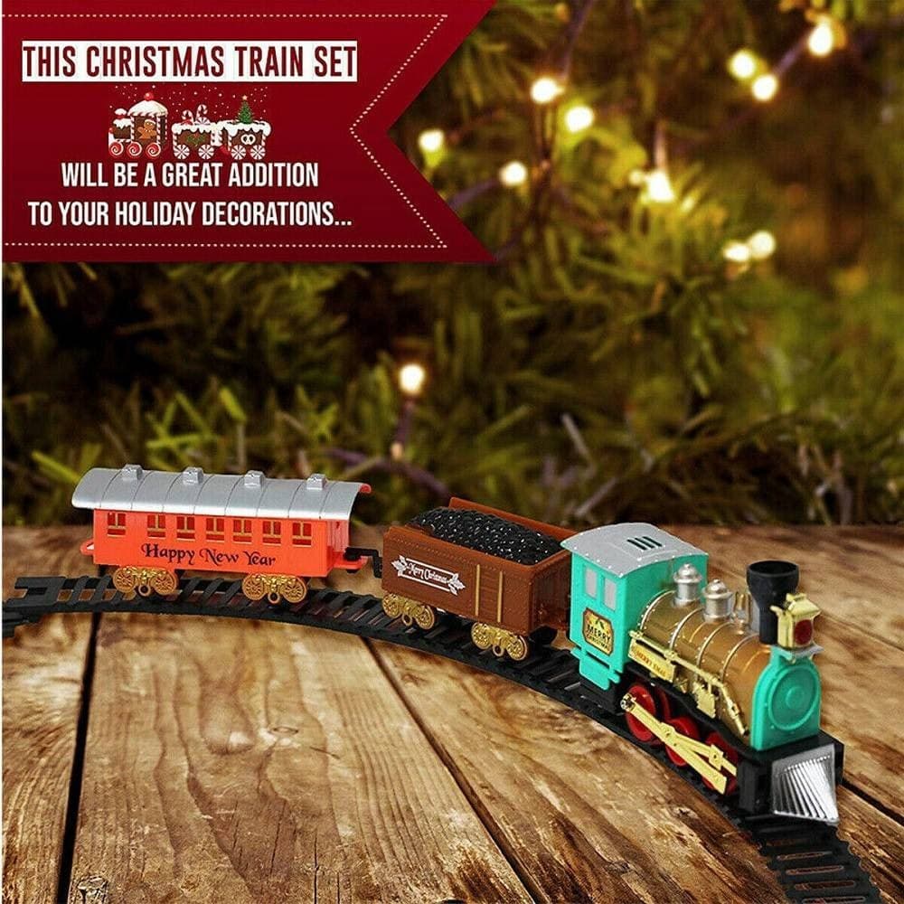 TRENINO ELETTRICO DI NATALE CLASSICO CON LUCI E SUONI DIAMETRO 60 CM 11 PZ - 2