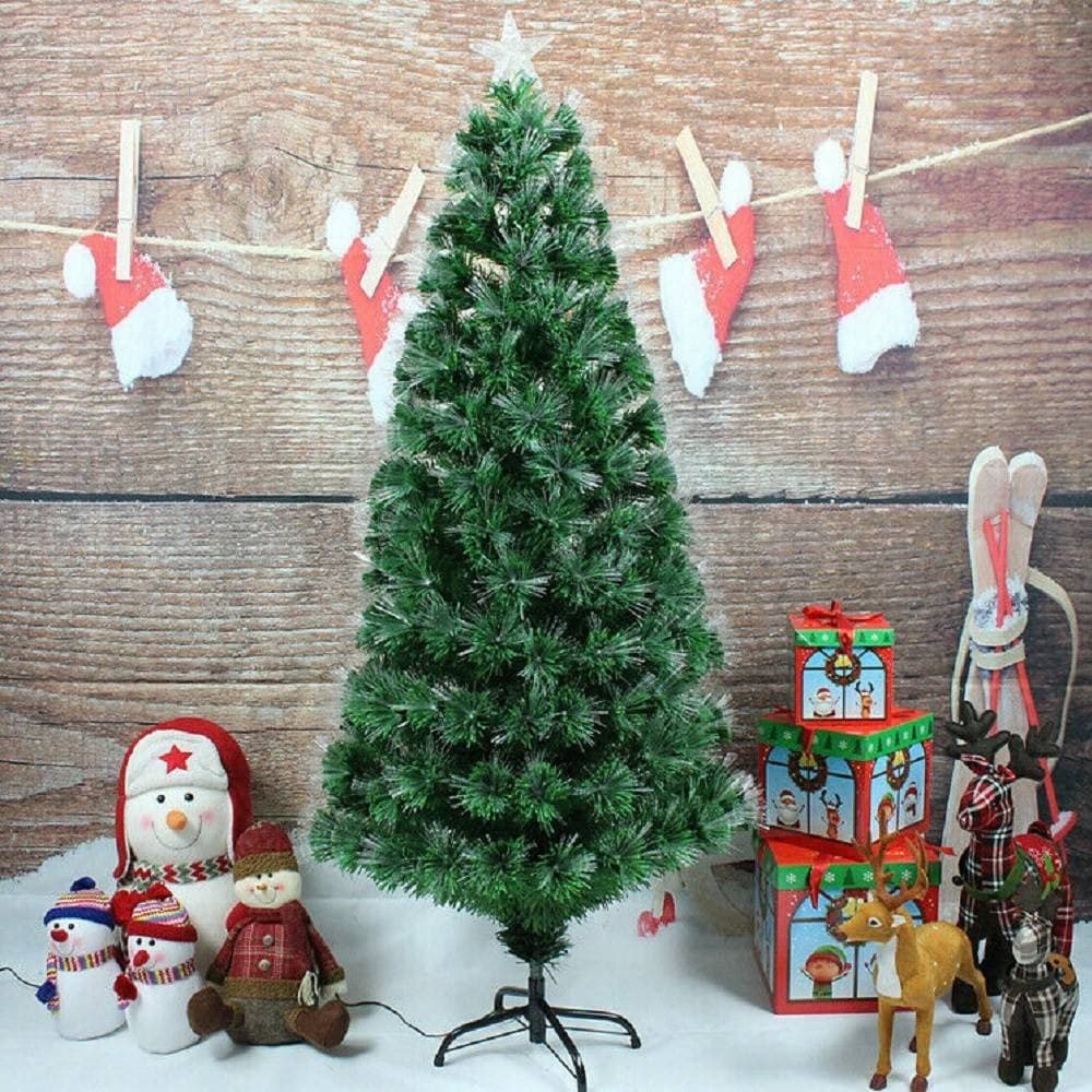 ALBERO DI NATALE IN FIBRA OTTICA 60CM VERDE MULTICOLORI CON PUNTA STELLA A LED - 3