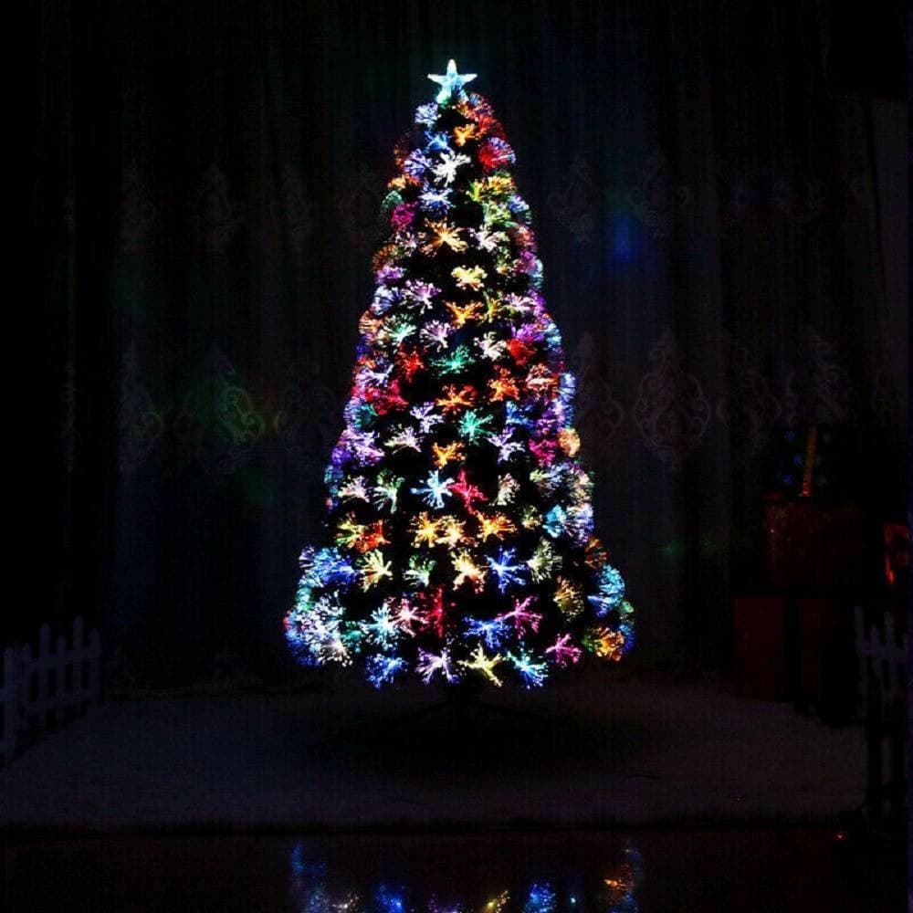 ALBERO DI NATALE IN FIBRA OTTICA 60CM VERDE MULTICOLORI CON PUNTA STELLA A LED - 6