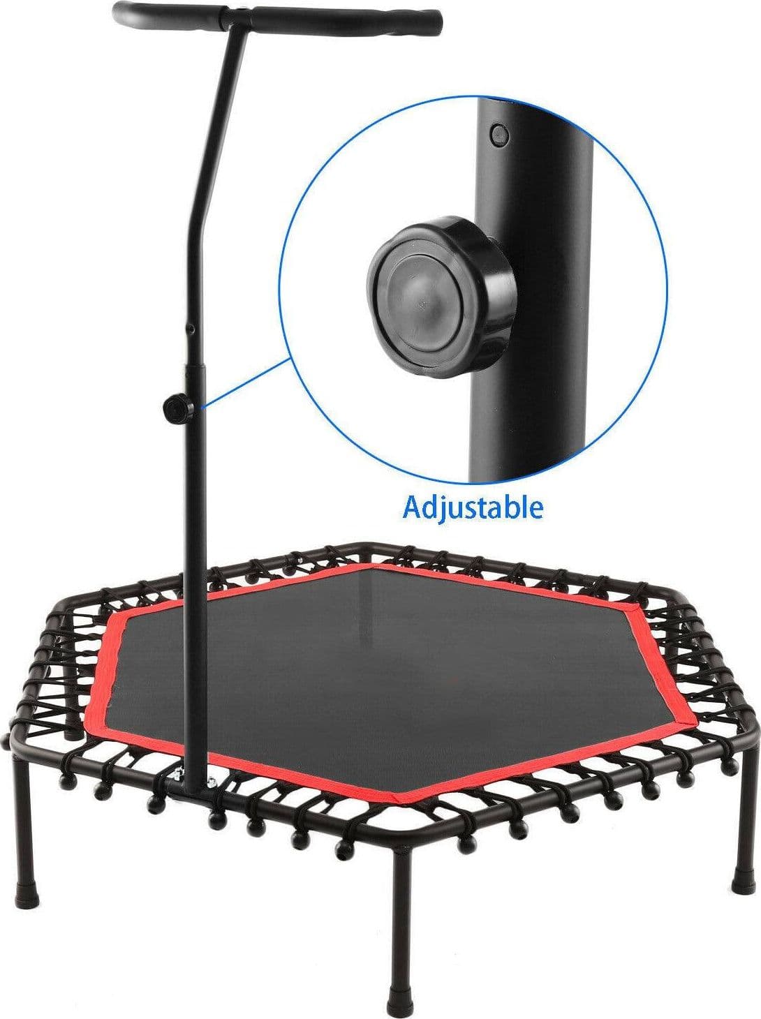 TRAMPOLINO TAPPETO MOLLE ELASTICO 150KG CON MANIGLIA DI SICUREZZA FITNESS SPORT - 3