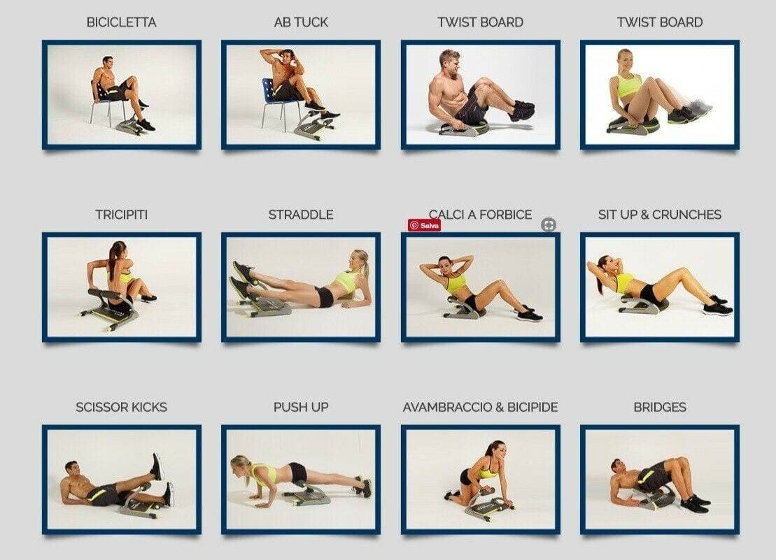 ATTREZZO MULTIFUNZIONE ALLENAMENTO ADDOMINALI FITNESS MUSCOLI ESERCIZI HOME GYM - 3