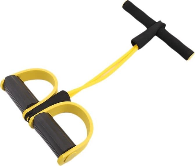 ATTREZZO PALESTRA FITNESS ELASTICO CON PEDALI ALLENAMENTO MUSCOLI ADDOMINALI - 4