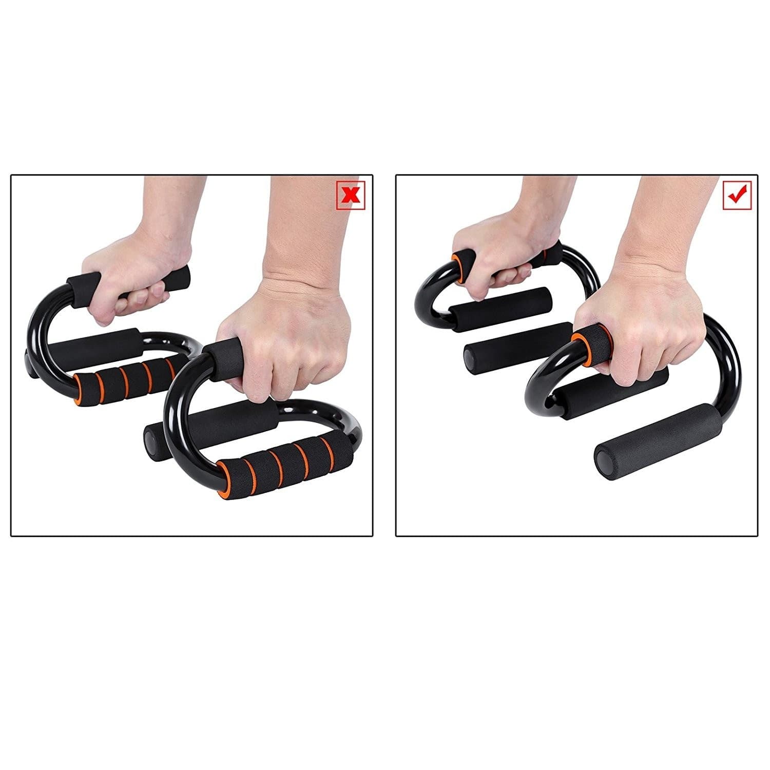 MANIGLIE PUSH UP PER FLESSIONI PETTORALI SPALLE PALESTRA FITNESS STAND BAR - 7