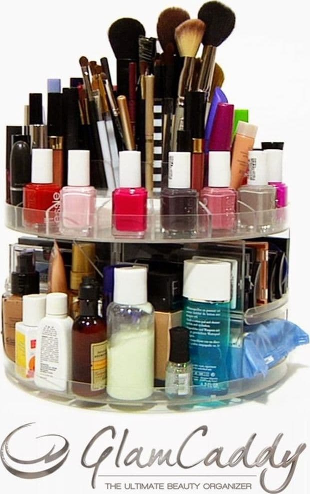 ORGANIZER ESPOSITORE COSMETICI MAKE UP TRUCCO GIREVOLE ROTANTE 360° GLAM CADDY - 3