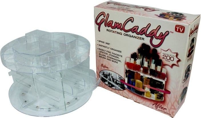 ORGANIZER ESPOSITORE COSMETICI MAKE UP TRUCCO GIREVOLE ROTANTE 360° GLAM CADDY - 5