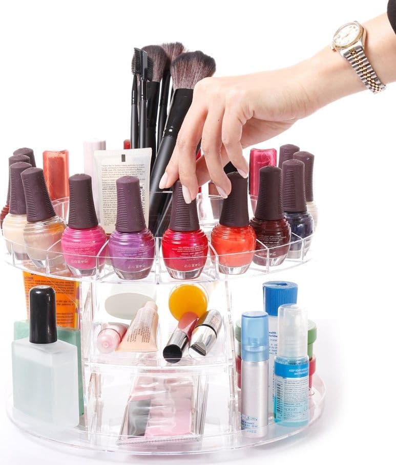 ORGANIZER ESPOSITORE COSMETICI MAKE UP TRUCCO GIREVOLE ROTANTE 360° GLAM CADDY - 7