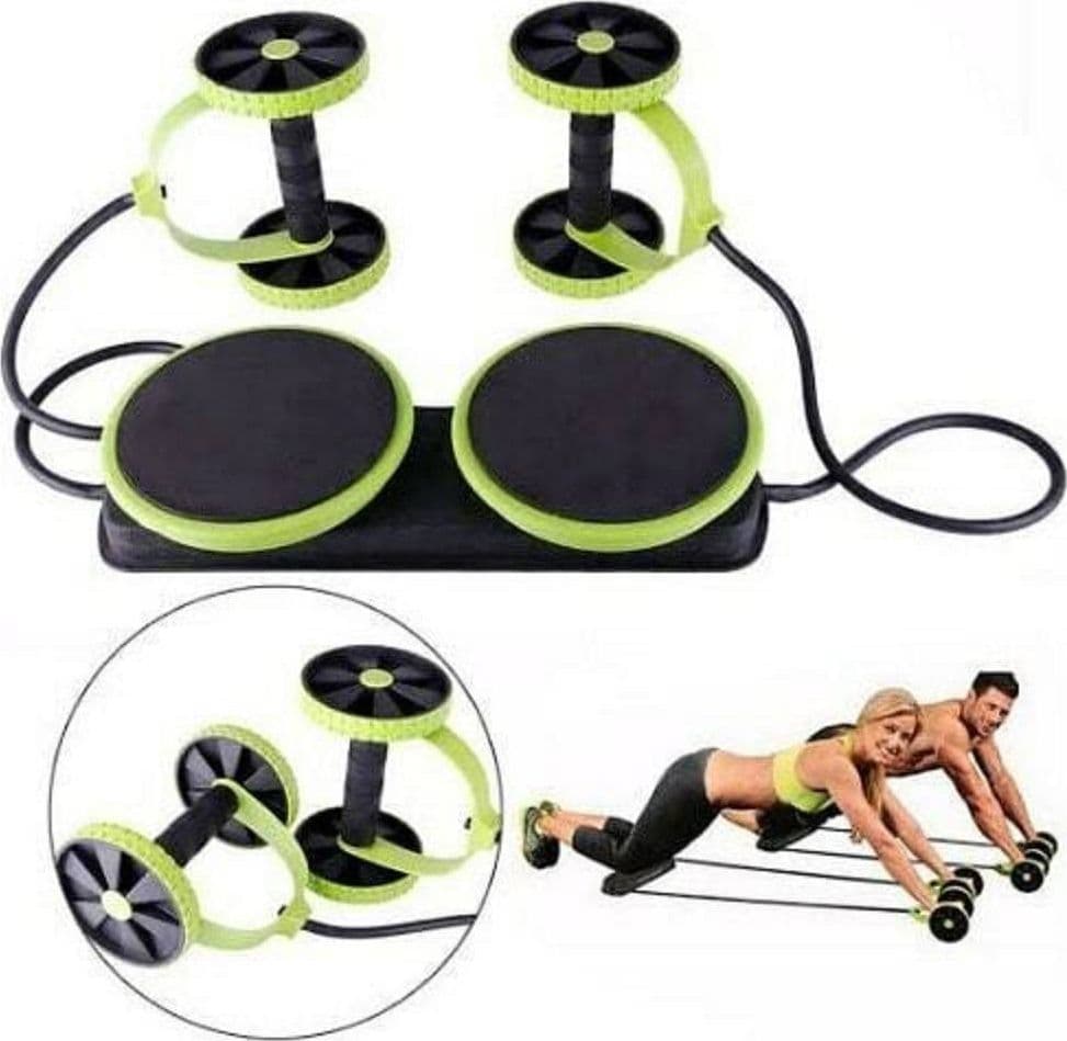 ROLLER MULTIFUNZIONE ESTENSORE ADDOMINALI PETTORALI GLUTEI COSCE FITNESS - 2