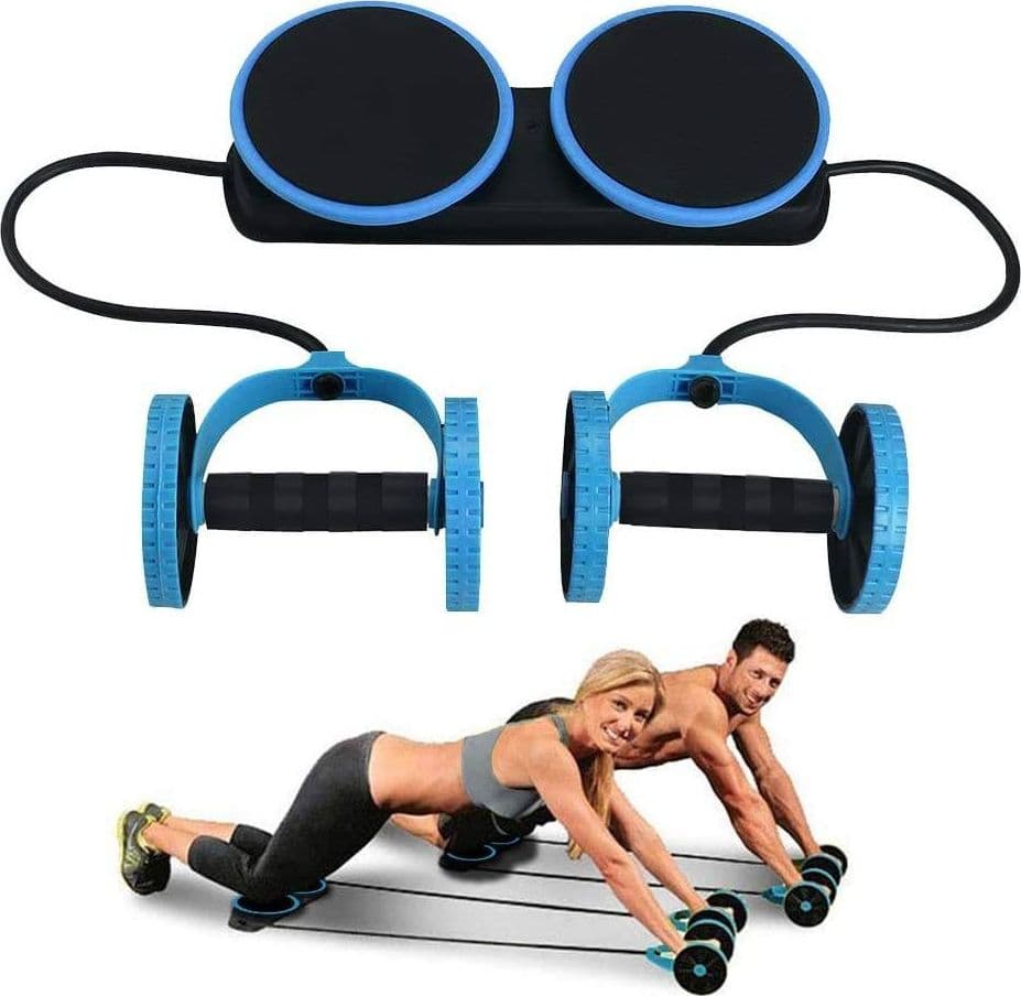 ROLLER MULTIFUNZIONE ESTENSORE ADDOMINALI PETTORALI GLUTEI COSCE FITNESS - 3