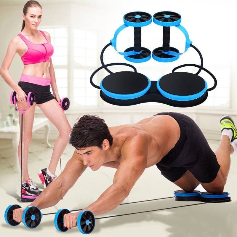 ROLLER MULTIFUNZIONE ESTENSORE ADDOMINALI PETTORALI GLUTEI COSCE FITNESS - 4