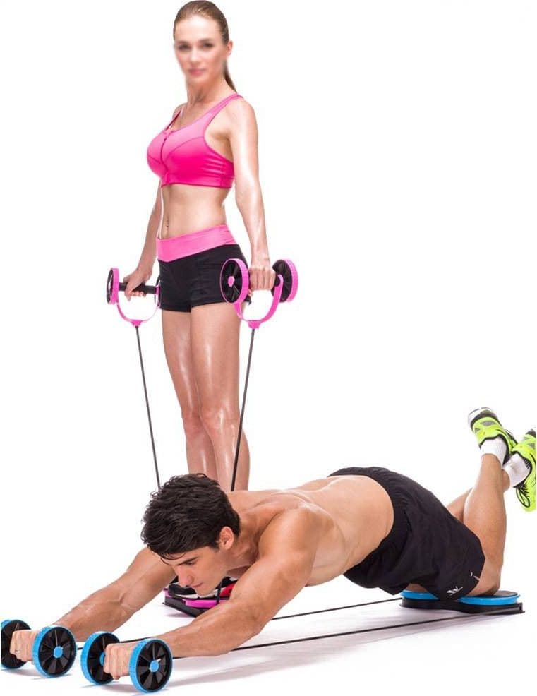 ROLLER MULTIFUNZIONE ESTENSORE ADDOMINALI PETTORALI GLUTEI COSCE FITNESS - 5