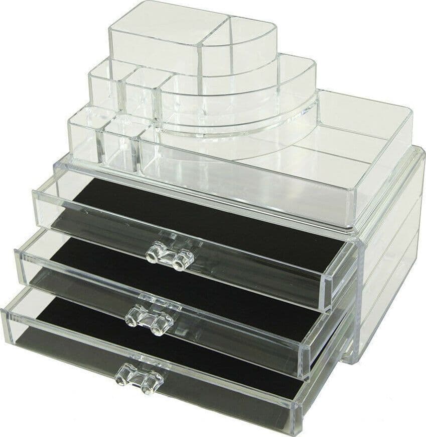 ORGANIZZATORE PORTATRUCCO COSMETICI BOX TRUCCO PORTA TRUCCHI ROSSETTI MAKE UP - 4