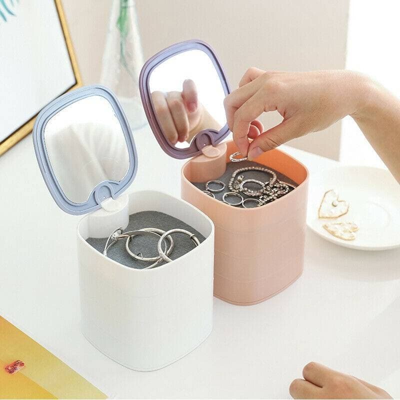 ORGANIZER PER TRUCCO COSMETICI ACCESSORI CASA CON 4 CASSETTI ESPOSITORE SPECCHIO - 2