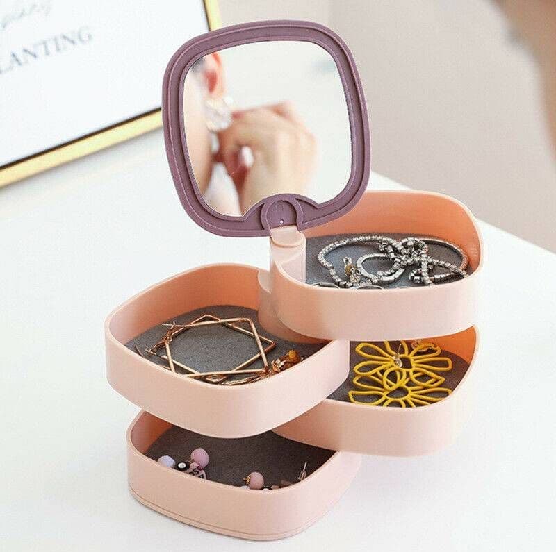 ORGANIZER PER TRUCCO COSMETICI ACCESSORI CASA CON 4 CASSETTI ESPOSITORE SPECCHIO - 6