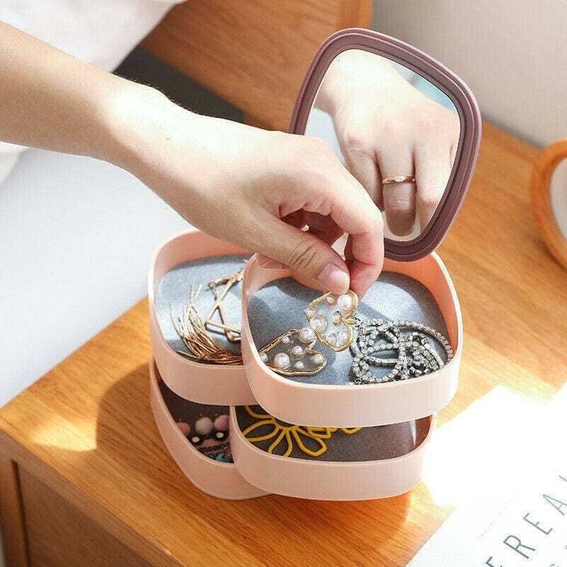 ORGANIZER PER TRUCCO COSMETICI ACCESSORI CASA CON 4 CASSETTI ESPOSITORE SPECCHIO - 7