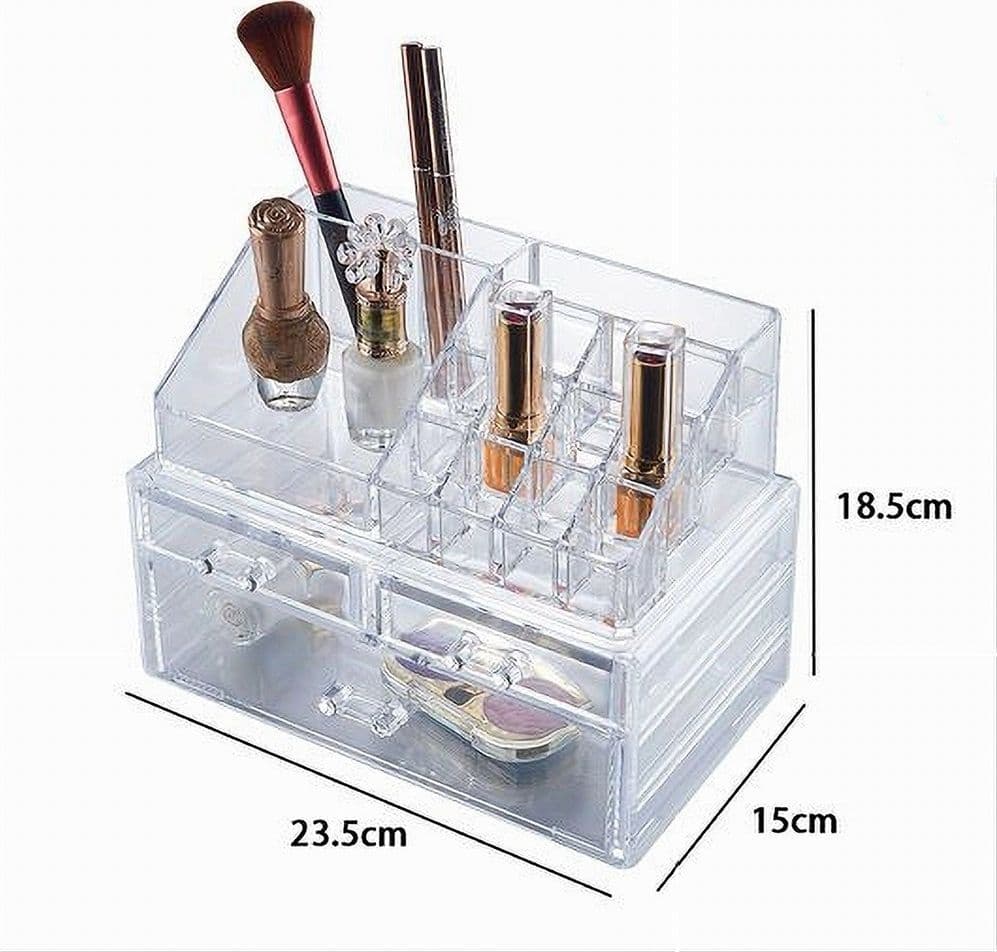 ORGANIZZATORE PORTA COSMETICI MAKE UP ESY_10256 ESPOSITORE ORGANIZER 16 COMPARTI - 2