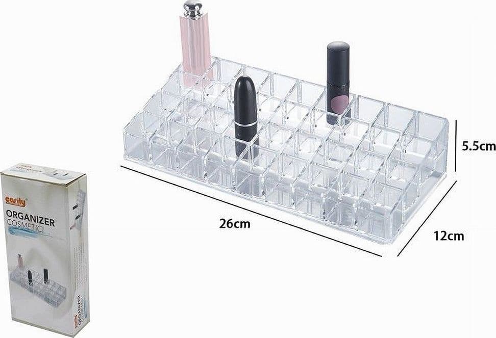 ORGANIZZATORE PORTA COSMETICI ESY_10246 ESPOSITORE 36 COMPARTI ORGANIZER MAKE UP - 2