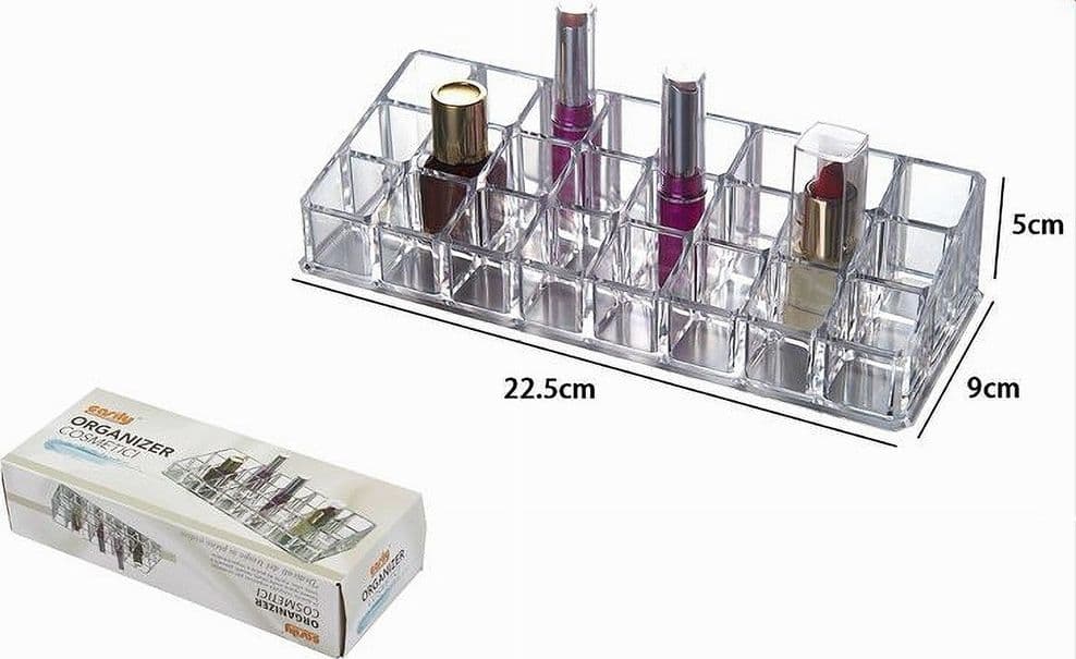 ORGANIZZATORE PORTA COSMETICI ESY_10245 ESPOSITORE 24 COMPARTI ORGANIZER MAKE UP - 2