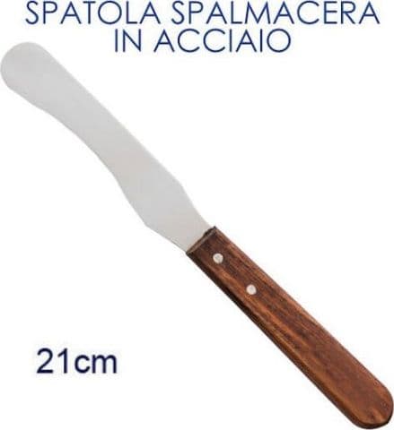 SPATOLA STENDICERA DRITTA INOX CON MANICO LEGNO ESTETISTA PROFESSIONALE