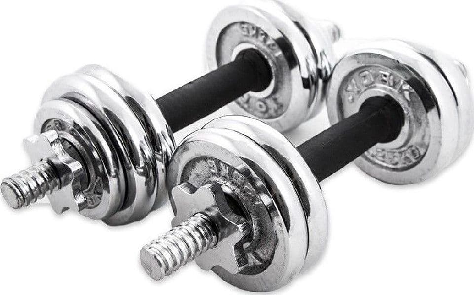 COPPIA MANUBRI DUMBBELL COMPONIBILI 15KG PESI PALESTRA FITNESS BODYBUILDING - 1