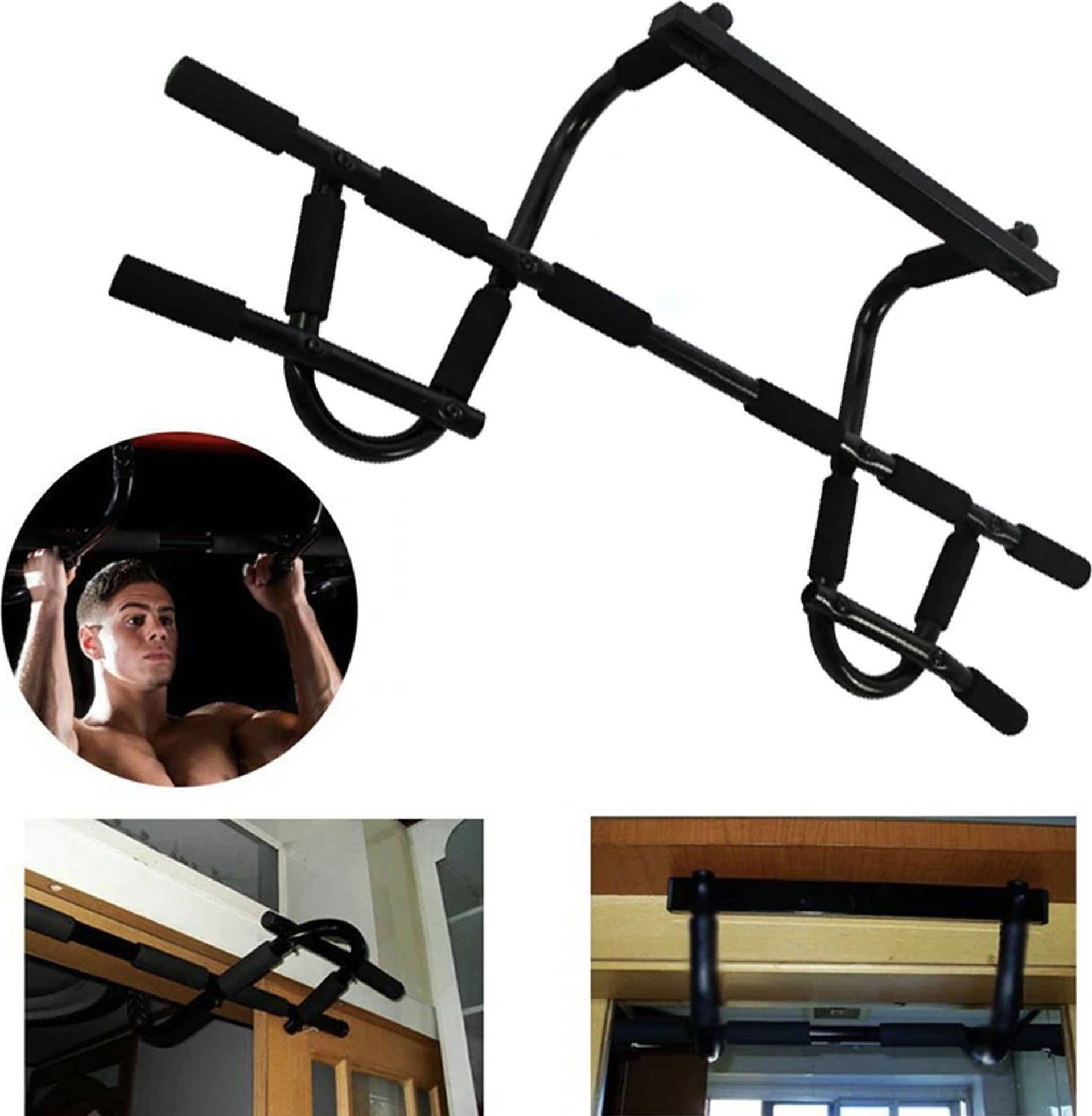 BARRA MULTIFUNZIONE TORSIONI TRAZIONI PALESTRA FITNESS ADDOMINALI PETTO SIT-UPS - 4