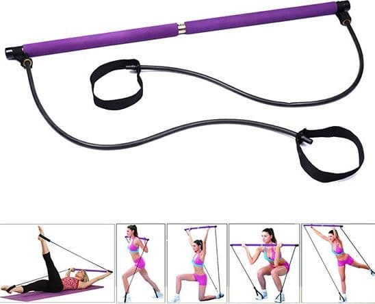 ATTREZZO ELASTICO LONG ESERCIZI BRACCIA RESISTENZA PILATES CORDA ELASTICA - 2