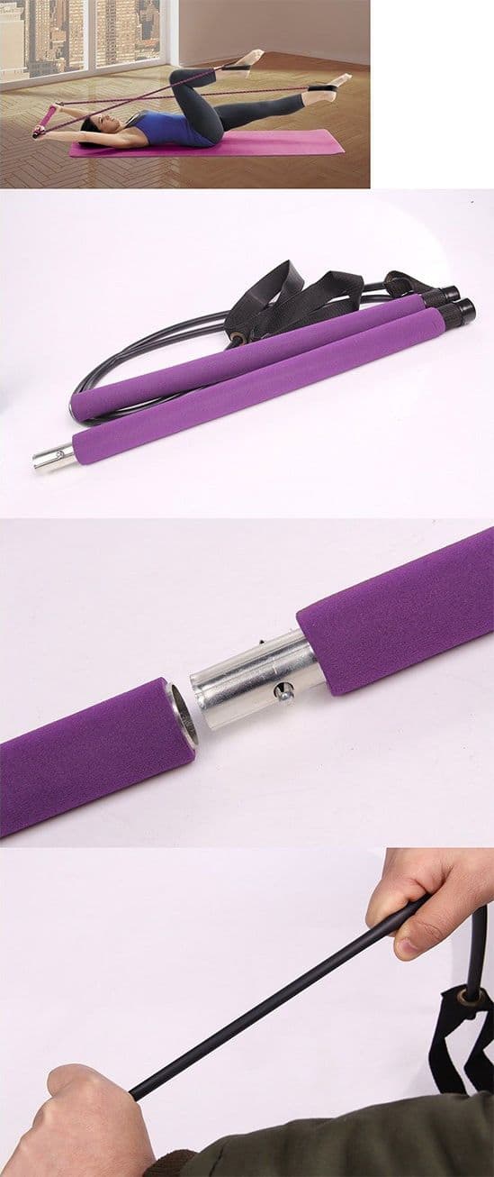 ATTREZZO ELASTICO LONG ESERCIZI BRACCIA RESISTENZA PILATES CORDA ELASTICA - 3