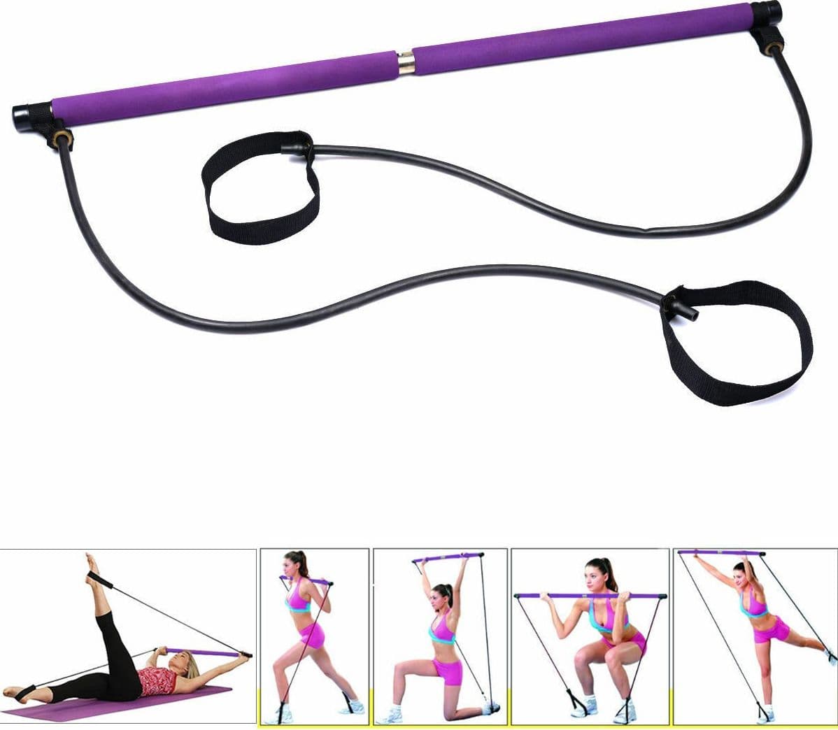 ATTREZZO ELASTICO LONG ESERCIZI BRACCIA RESISTENZA PILATES CORDA ELASTICA - 7